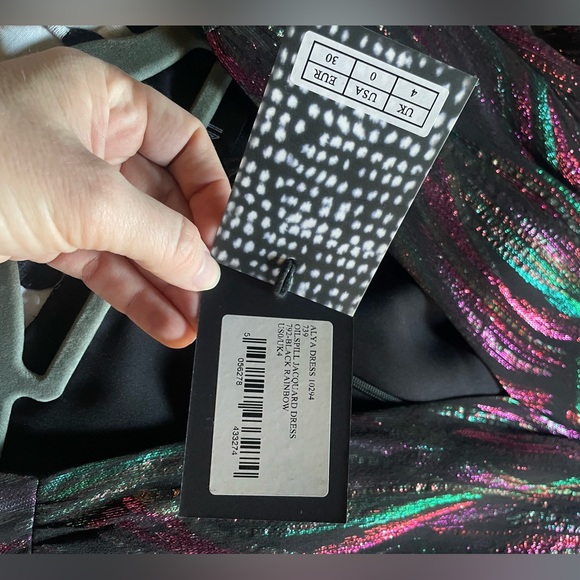 SALONI- Alta Dress- black rainbow metallic - Picture 8 of 8